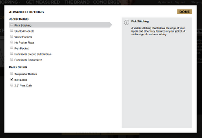 Indochino reduces advanced options