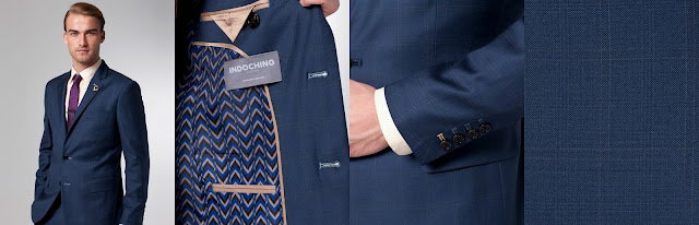 The Superhero Blue Windowpane Suit - 429$