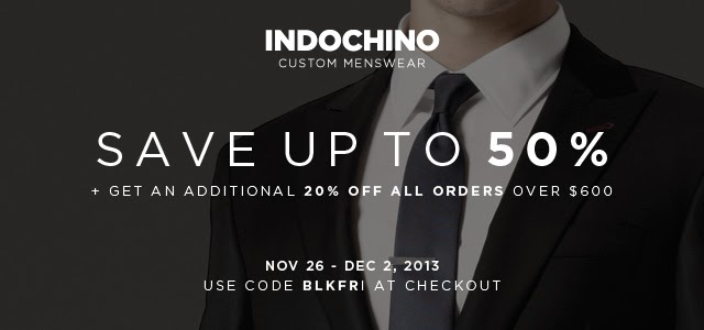 Save more than 50% – Indochino Black Friday 2013